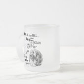 チベット·テリモダンアートのかわいい犬のスローガン フロストグラスマグカップ (正面左)