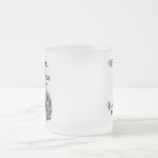 チベット·テリモダンアートのかわいい犬のスローガン フロストグラスマグカップ (中央)