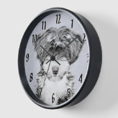 チベット·テリ絵画アーズ-かわいいオリジナル·ドッグ·アート 壁時計 (傾斜)