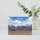 チベット、ヒマラヤ – 風光明媚な山の風景 ポストカード (スタンド正面)