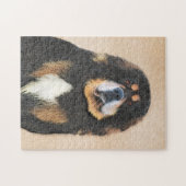 チベット·マスチ絵画フズ-かわいいオリジナルのドッグアート ジグソーパズル (横)