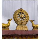 チベット、ラサ – ジョカン寺の法輪 シャワーカーテン (正面)