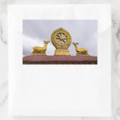 チベット、ラサ – ジョカン寺の法輪 長方形シール (バッグ)