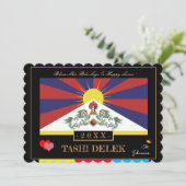 チベット·ロサー&タシ·デレク-新年/フラグ·チベット シーズンカード (スタンド正面)