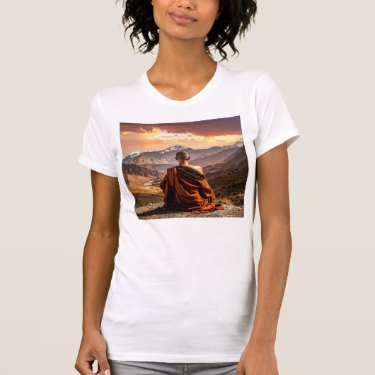 チベット - 仏教 - 瞑想 Tシャツ (正面)