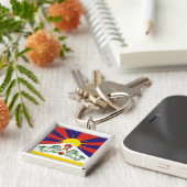 チベット、雪のライオン、国旗 – ヒマラヤ キーホルダー (側面)