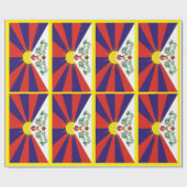 チベット、雪の獅子、チベット国旗 – ヒマラヤ ラッピングペーパー (フラット)