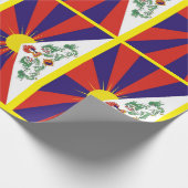 チベット、雪の獅子、チベット国旗 – ヒマラヤ ラッピングペーパー (角)