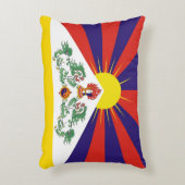 チベット&雪ライオンズ国旗 – ヒマラヤ アクセントクッション (正面(垂直))