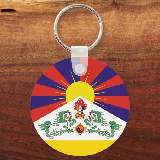 チベット&雪ライオンズ国旗 – ヒマラヤ キーホルダー (正面)
