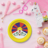 チベット&雪ライオンズ国旗 – ヒマラヤ ペーパープレート (パーティー)