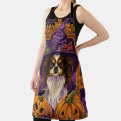 チベッ不気味トスパニエル犬ドッグハロウィーンウィッチパンプキン エプロン (インサイチュ)