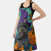 チベッ不気味トテリアドッグハロウィンウィッチカボチャ エプロン (インサイチュ)