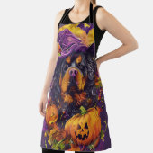 チベッ不気味トマスチフドグハロウィンウィッチカボチャ エプロン (インサイチュ)