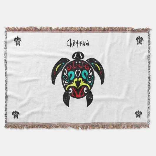 チペワ族1のブランケット スローブランケット (正面)