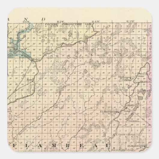 チペワ郡北部の地図 スクエアシール (正面)