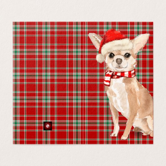 チホアフのクリスマスドッグレッドと緑の格子縞の休日 (外部フラット)