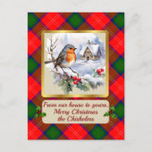 チホルムタータンチェックw/ロビンパーソナライズされた シーズンポストカード (正面)