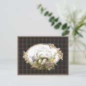 チホルム狩りスコテモダンィッシュタータンチェックイースター シーズンポストカード (スタンド正面)