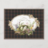 チホルム狩りスコテモダンィッシュタータンチェックイースター シーズンポストカード (正面)