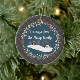 チホルム狩り古代オリジナルスコットランドタータンチェック セラミックオーナメント