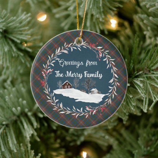 チホルム狩り古代オリジナルスコットランドタータンチェック セラミックオーナメント (ツリー)