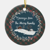 チホルム狩り古代オリジナルスコットランドタータンチェック セラミックオーナメント (正面)