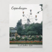 チボリパークコペンハーゲンヴィンテージバルーンライド1940s ポストカード (正面)