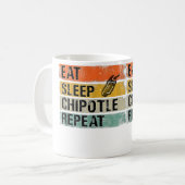 チポトレペッパーの笑えるおかわり Eat Sleep Chipotle Repeat コーヒーマグカップ (正面左)