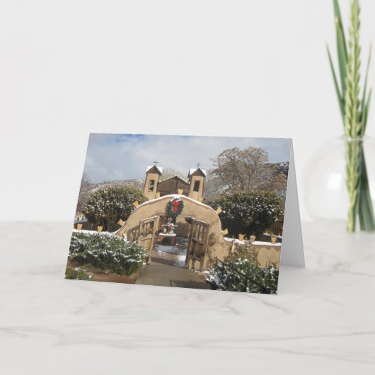 チマヨのニューメキシコ聖域クリスマスカード シーズンカード (正面)