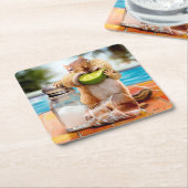 チマンクウィズライム スクエアペーパーコースター (アングル)