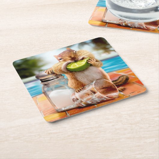 チマンクウィズライム スクエアペーパーコースター (アングル)