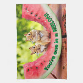 チマンクス食べ物スイカ キッチンタオル (縦)