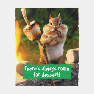 チマンク食べ物マシュマロ フリースブランケット