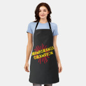 チミチャンガおもしろいチャンピオンフードまたは料理 エプロン (着用した状態)