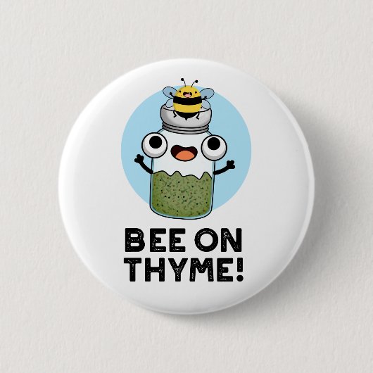 チムハーブのおもしろい昆虫パンに蜂 缶バッジ (正面)