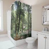 チムンクとエルクの森の風景 シャワーカーテン (インサイチュ)