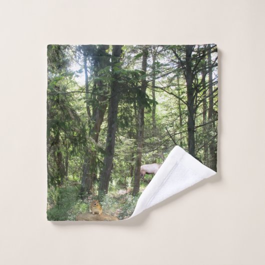 チムンクとエルクの森の風景 バスタオルセット (ウォッシュタオル)