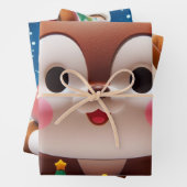 チムンクに似た可愛くて丸いキャラクター ラッピングペーパーシート (インサイチュ)
