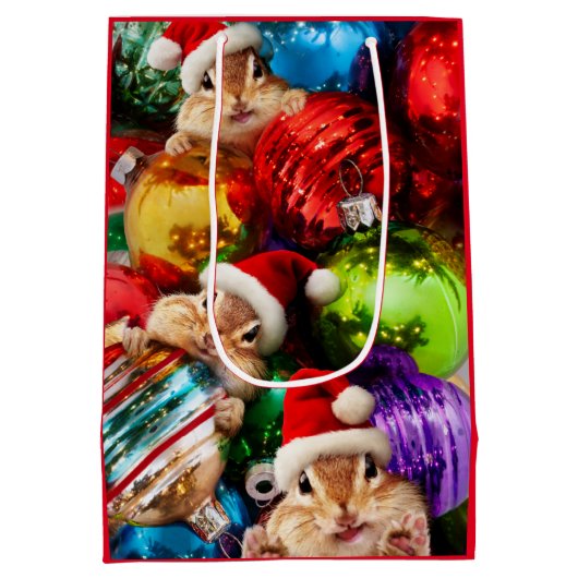 チムンクスウィズホリデーオーナメント ミディアムペーパーバッグ (裏面)