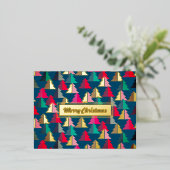 チメリールストマスパインティール（緑がかった色）。カスタマイズ. 箔シーズンポストカード (立ち正面)