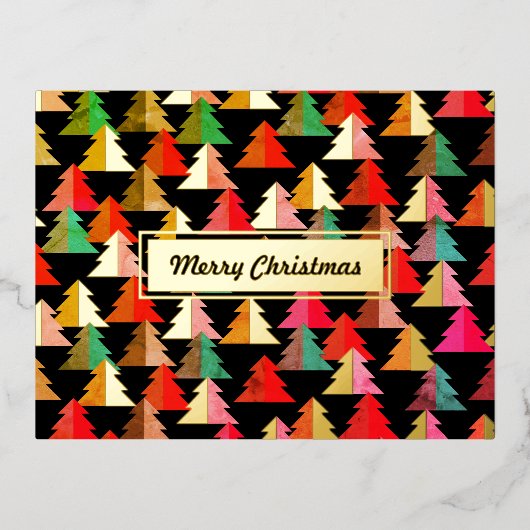 チメリールストマ黒松。カスタマイズ. 箔シーズンポストカード (正面)