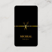 チモダンッエレガントクフェイク金ゴールドブラック美容師  名刺 (正面)