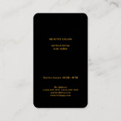 チモダンッエレガントクフェイク金ゴールドブラック美容師  名刺 (裏面)