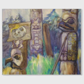チャアトル、ポールとのフィールド、1912年Emily Carr ラッピングペーパー (フラット)