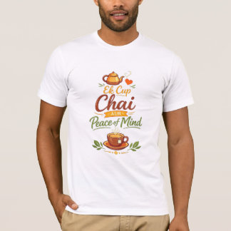 チャイはすべてを解決する - 面白いヒンディー語の名言Tシャツ Tシャツ