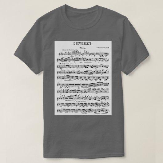 チャイコフスキー・ヴァイオリン協奏曲 Tシャツ (デザイン正面)