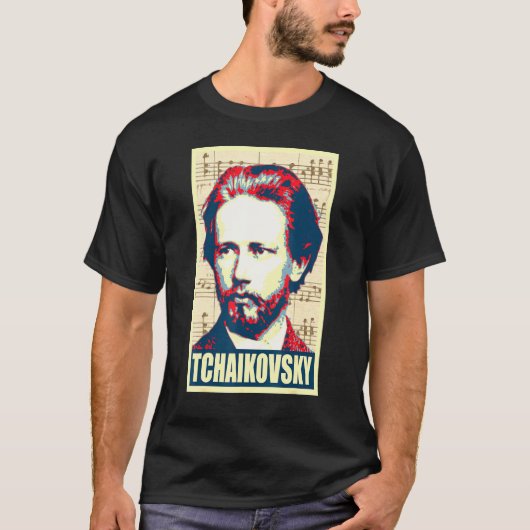 チャイコフスキー 音符 ポップアート Tシャツ (正面)