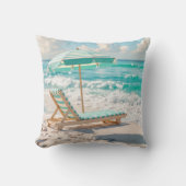 チャイズラウンジオンホワイト海サンド クッション (正面)