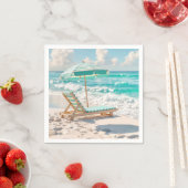 チャイズラウンジオンホワイト海サンド スタンダードカクテルナプキン (インサイチュ)